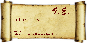 Iring Erik névjegykártya